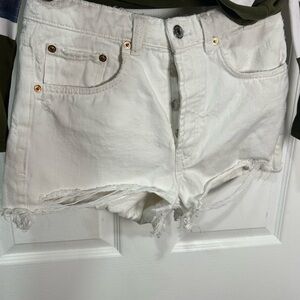 Zara White Jean Shorts for Women